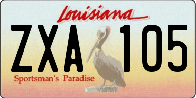 LA license plate ZXA105