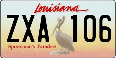 LA license plate ZXA106