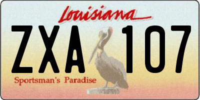 LA license plate ZXA107