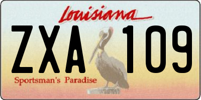 LA license plate ZXA109