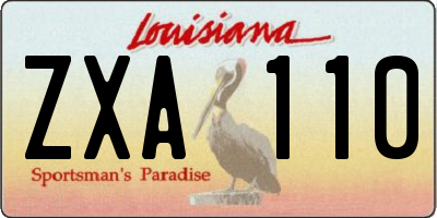 LA license plate ZXA110