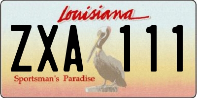 LA license plate ZXA111