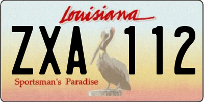 LA license plate ZXA112