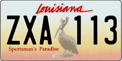 LA license plate ZXA113