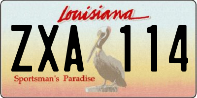 LA license plate ZXA114