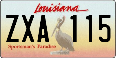 LA license plate ZXA115