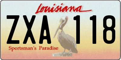 LA license plate ZXA118