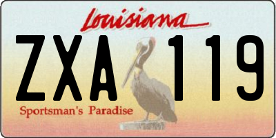 LA license plate ZXA119