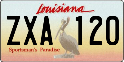 LA license plate ZXA120