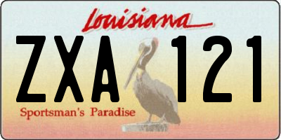 LA license plate ZXA121