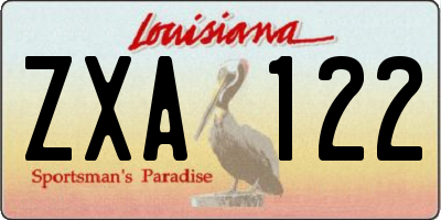 LA license plate ZXA122