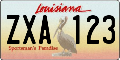 LA license plate ZXA123