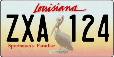 LA license plate ZXA124