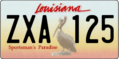 LA license plate ZXA125