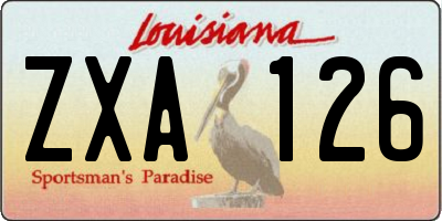 LA license plate ZXA126