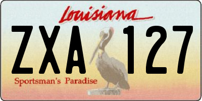 LA license plate ZXA127