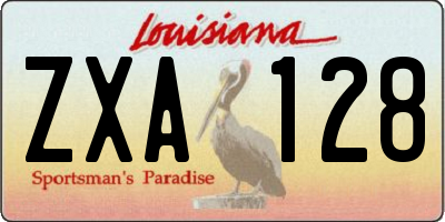 LA license plate ZXA128