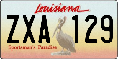 LA license plate ZXA129