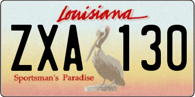 LA license plate ZXA130