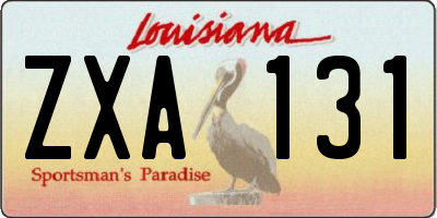 LA license plate ZXA131