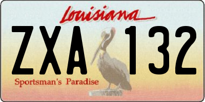 LA license plate ZXA132