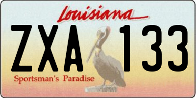 LA license plate ZXA133