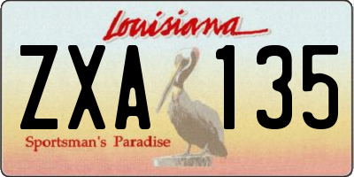 LA license plate ZXA135