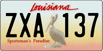 LA license plate ZXA137