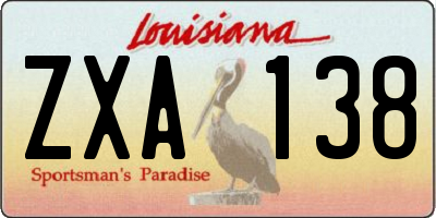 LA license plate ZXA138