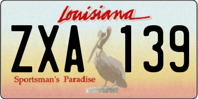 LA license plate ZXA139