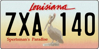 LA license plate ZXA140