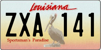 LA license plate ZXA141