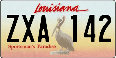 LA license plate ZXA142