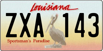 LA license plate ZXA143