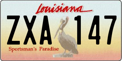 LA license plate ZXA147