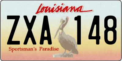 LA license plate ZXA148