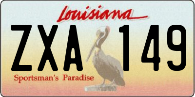 LA license plate ZXA149
