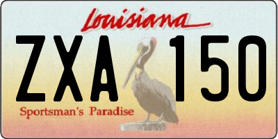 LA license plate ZXA150