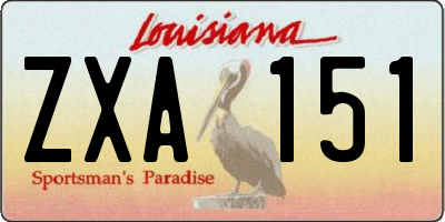 LA license plate ZXA151