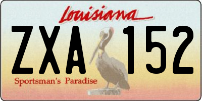 LA license plate ZXA152