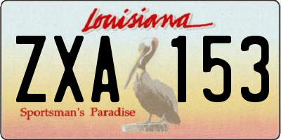 LA license plate ZXA153