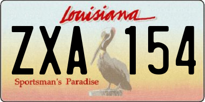 LA license plate ZXA154