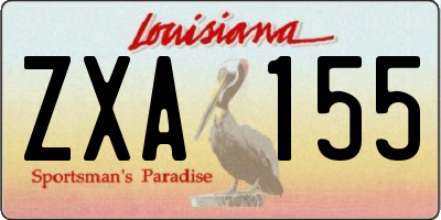 LA license plate ZXA155