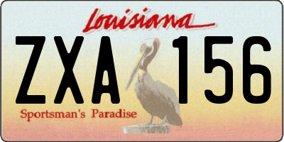 LA license plate ZXA156