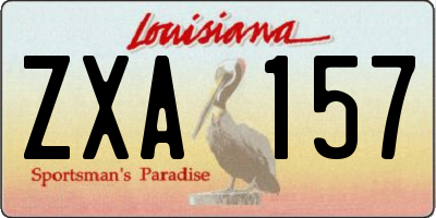 LA license plate ZXA157