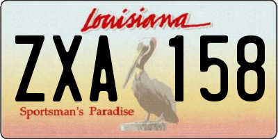 LA license plate ZXA158