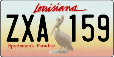 LA license plate ZXA159