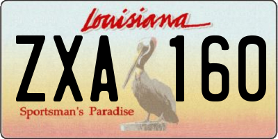 LA license plate ZXA160