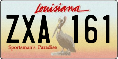 LA license plate ZXA161