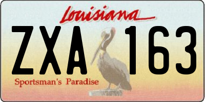 LA license plate ZXA163